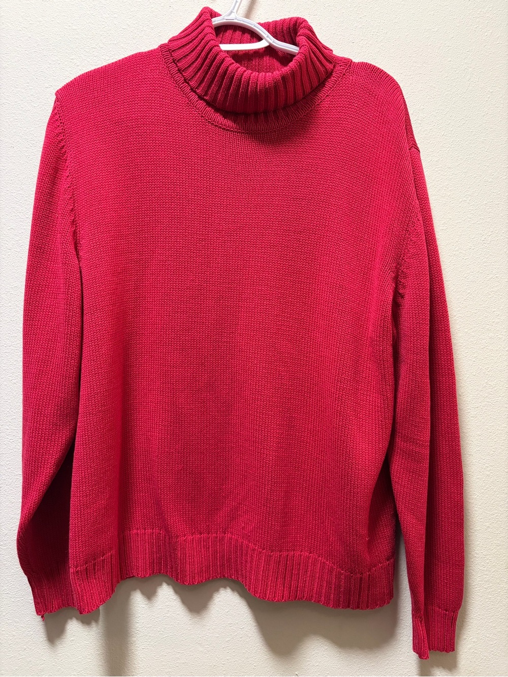 Vintage 80s 90s Rainbow Ridge Red Turtleneck Knit Sweater XL